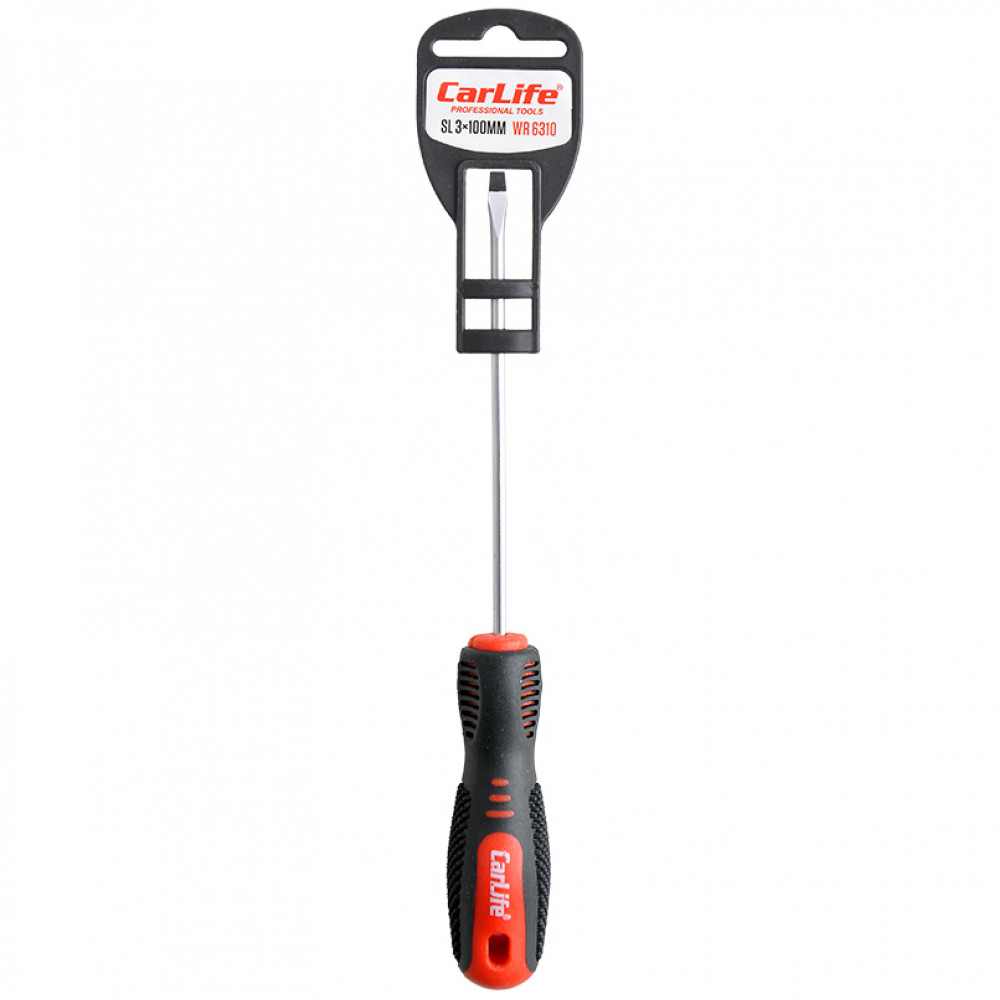 CARLIFE  Викрутка Carlife шліцева SL3x100mm, Cr-V 6150