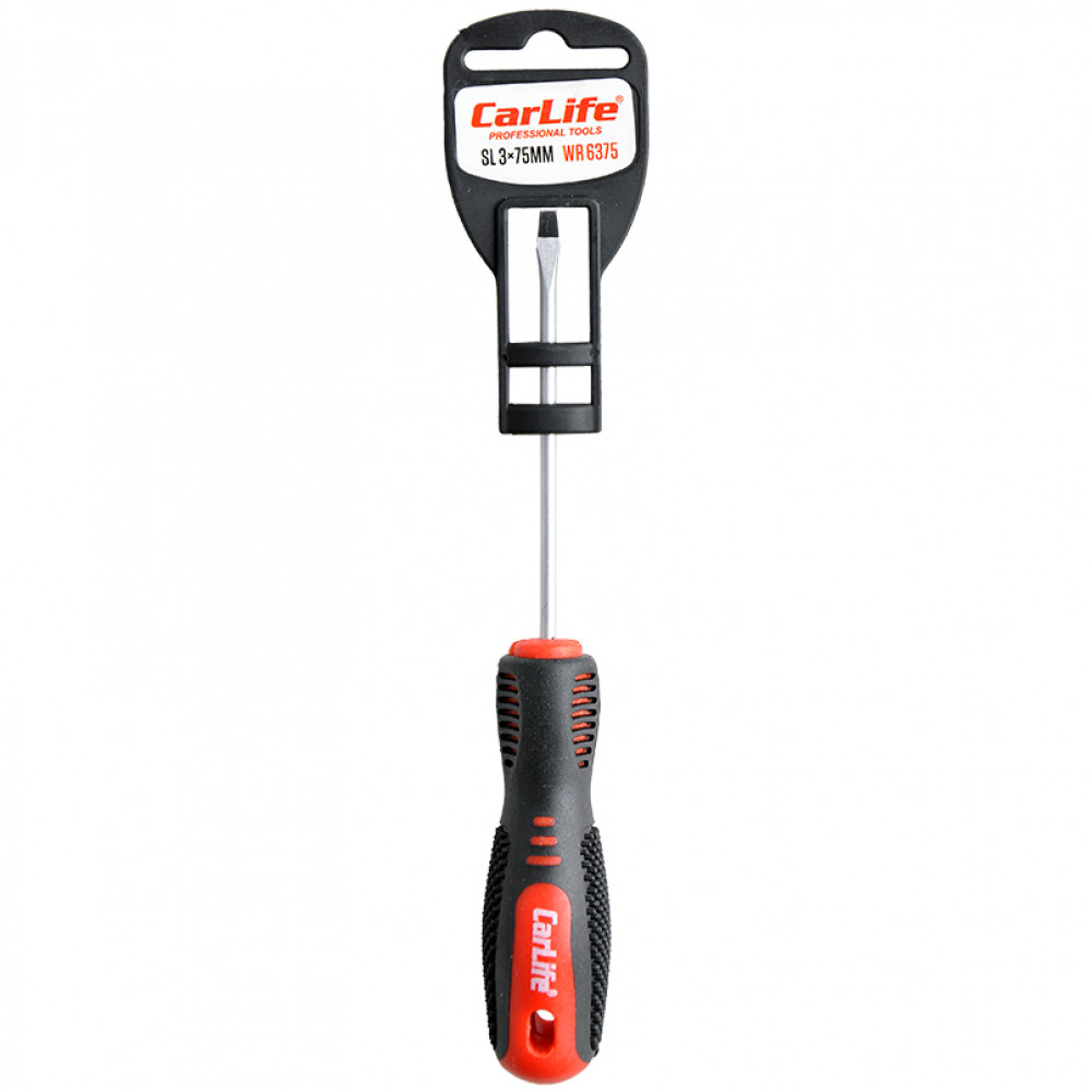 CARLIFE  Викрутка Carlife шліцева SL3x75mm, Cr-V 6150