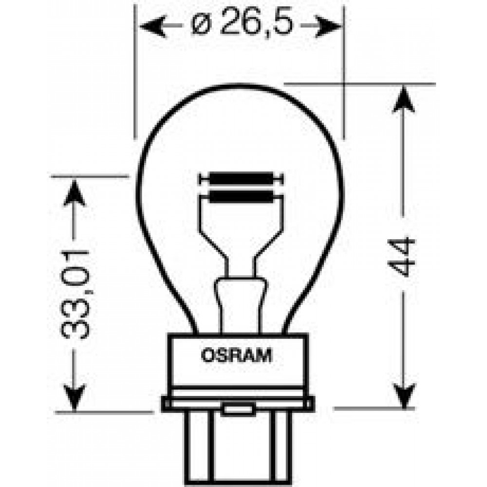 3157-UNV OSRAM ЛАМПА P27/7W 12V 27W W2.5x16q FS STANDARD