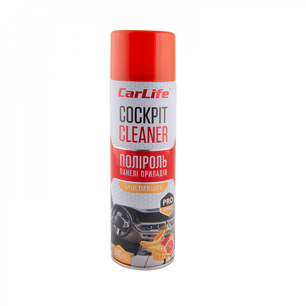 CARLIFE Поліроль панелі приладів Мультифрукт. Cockpit Cleaner 500ml (24шт/ящ)