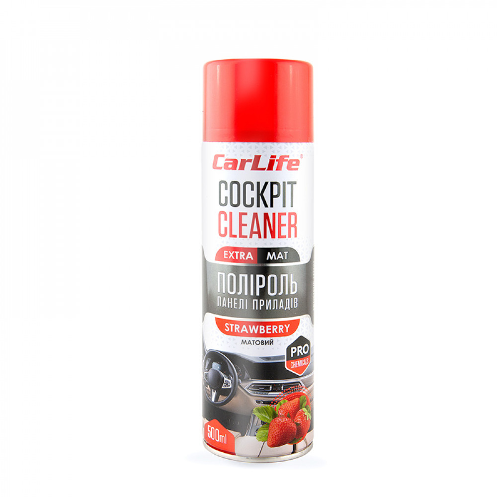 CARLIFE Поліроль панелі приладів Полуниця. Cockpit Cleaner EXTRA MAT 500ml (24шт/ящ)