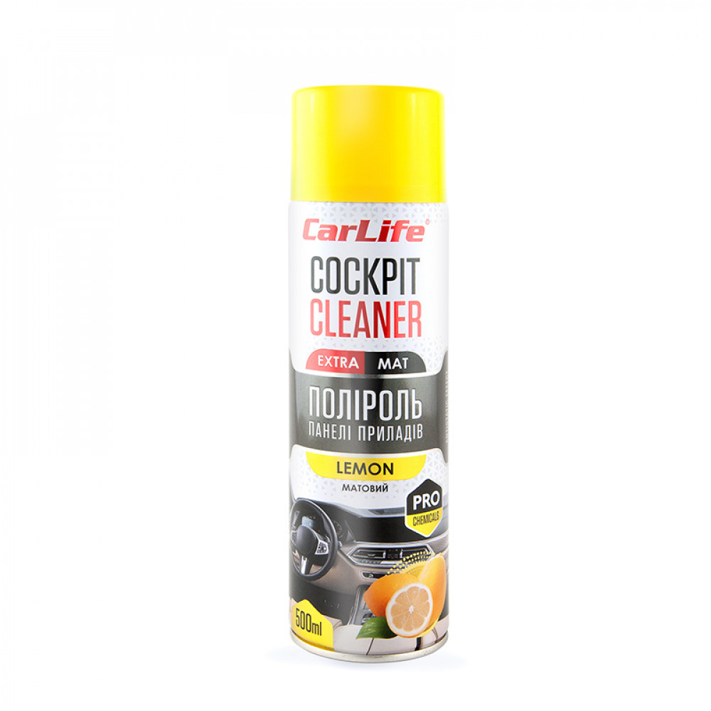 CARLIFE Поліроль панелі приладів Лимон. Cockpit Cleaner EXTRA MAT 500ml (24шт/ящ)