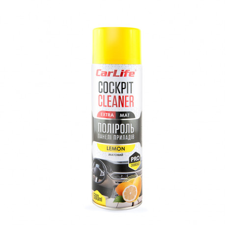 CARLIFE Поліроль панелі приладів Лимон. Cockpit Cleaner EXTRA MAT 500ml (24шт/ящ)