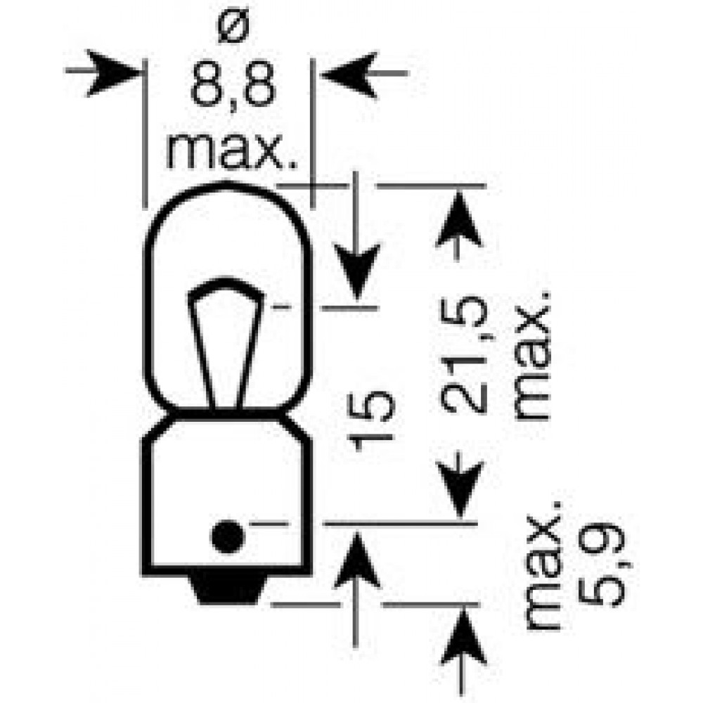 3893-UNV OSRAM ЛАМПА T4W 12V 4W BA9s FS STANDARD