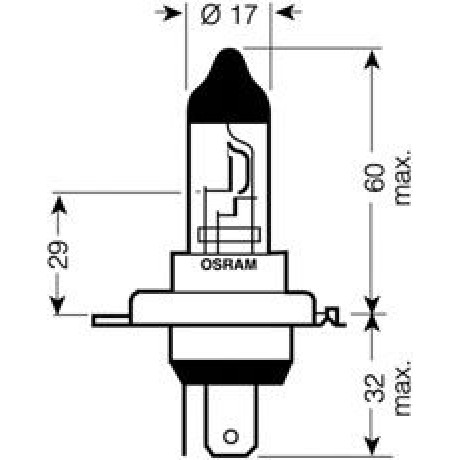 64196TSP-FS OSRAM ЛАМПА H4 24V 75W P43t FS Truckstar PRO