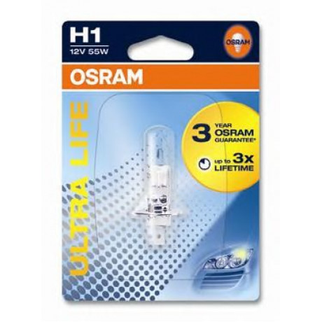 64150ULT-BLI OSRAM ЛАМПА H1 55W 12VP14,5S10XBLI1DK ULTRALIFE