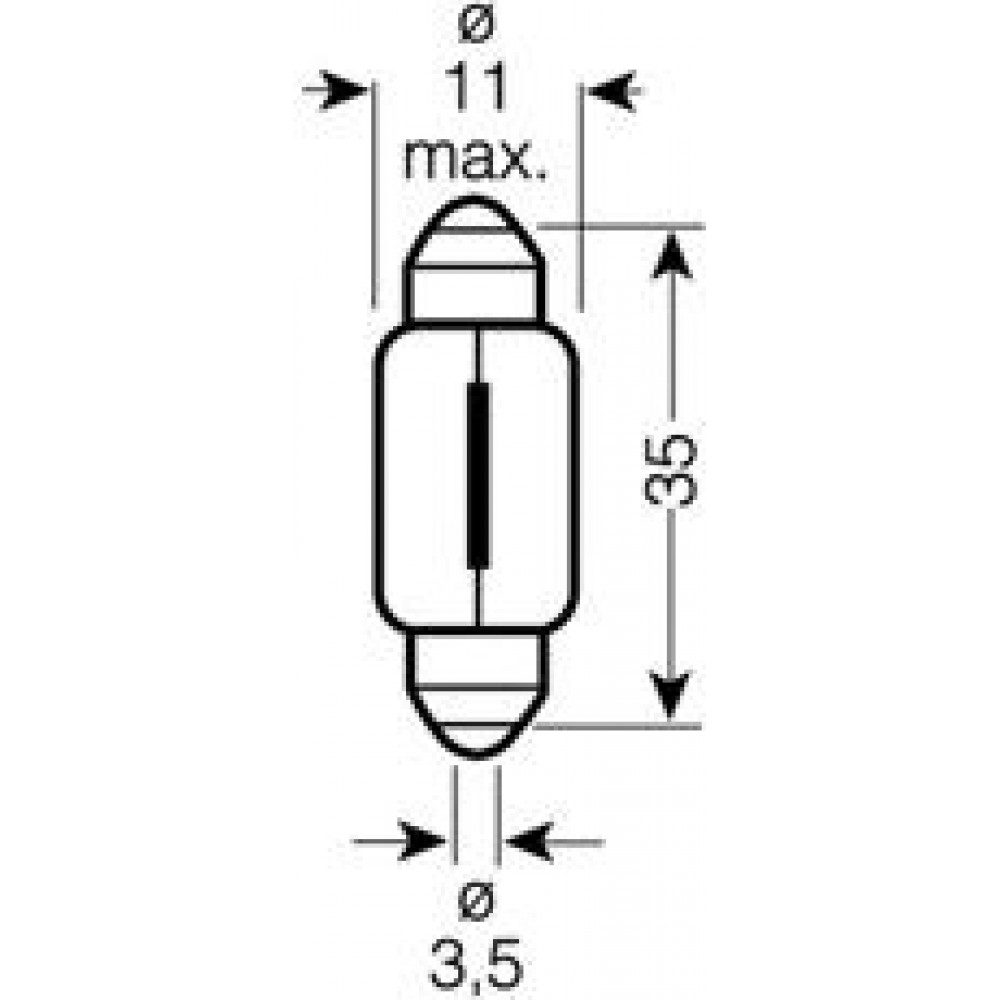 6418ULT-BLI2 OSRAM ЛАМПА 5W 12V SV8,5-810XBLI2LF ULTRALIFE