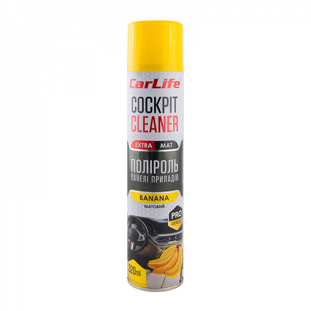 CARLIFE Поліроль панелі приладів Банан. Cockpit Cleaner EXTRA MAT 320ml  (24шт/ящ)