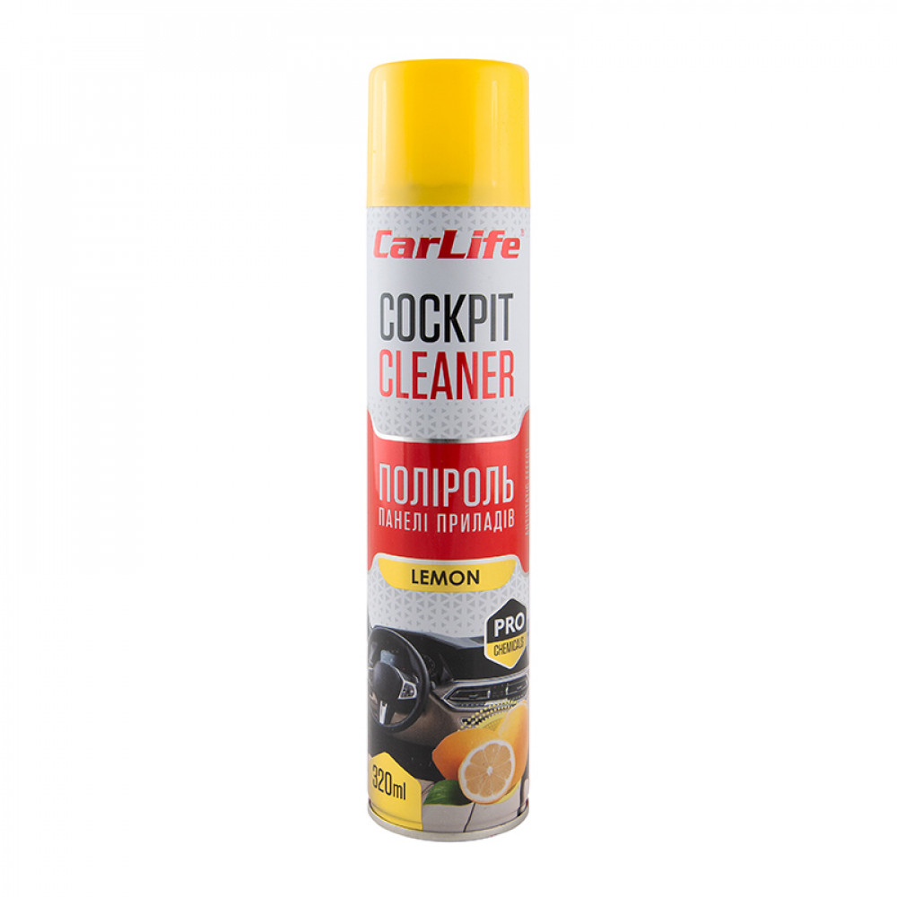 CARLIFE Поліроль панелі приладів Лимон. Cockpit Cleaner 320ml (24шт/ящ)