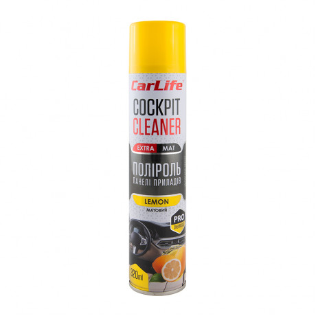 CARLIFE Поліроль панелі приладів Лимон. Cockpit Cleaner EXTRA MAT 320ml (24шт/ящ)