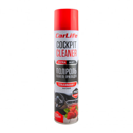 CARLIFE Поліроль панелі приладів Полуниця. Cockpit Cleaner EXTRA MAT 320ml (24шт/ящ)