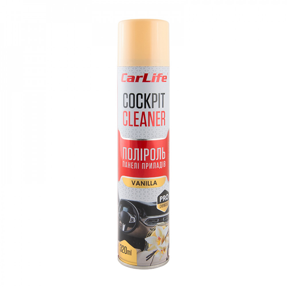 CARLIFE Поліроль панелі приладів Ваніль. Cockpit Cleaner 320ml (24шт/ящ)