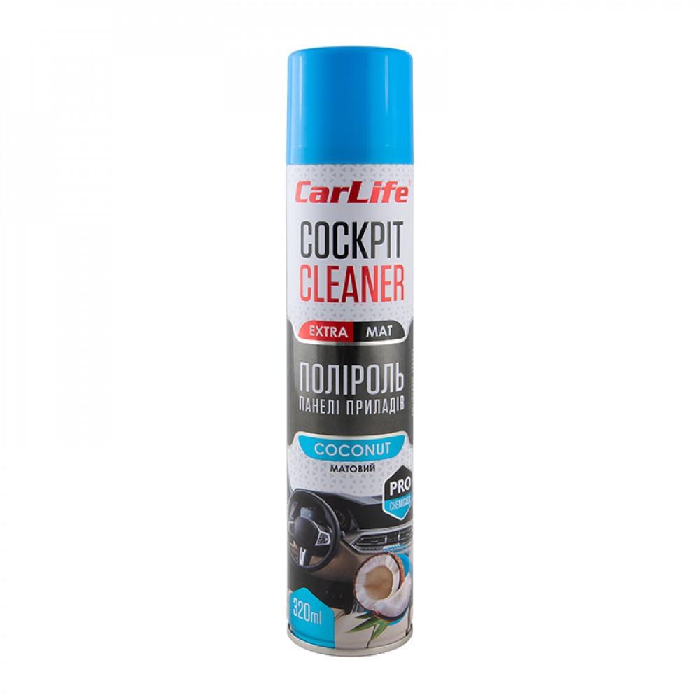 CARLIFE Поліроль панелі приладів Кокос. Cockpit Cleaner EXTRA MAT 320ml (24шт/ящ)			