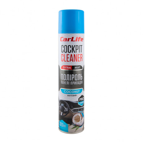 CARLIFE Поліроль панелі приладів Кокос. Cockpit Cleaner EXTRA MAT 320ml (24шт/ящ)			