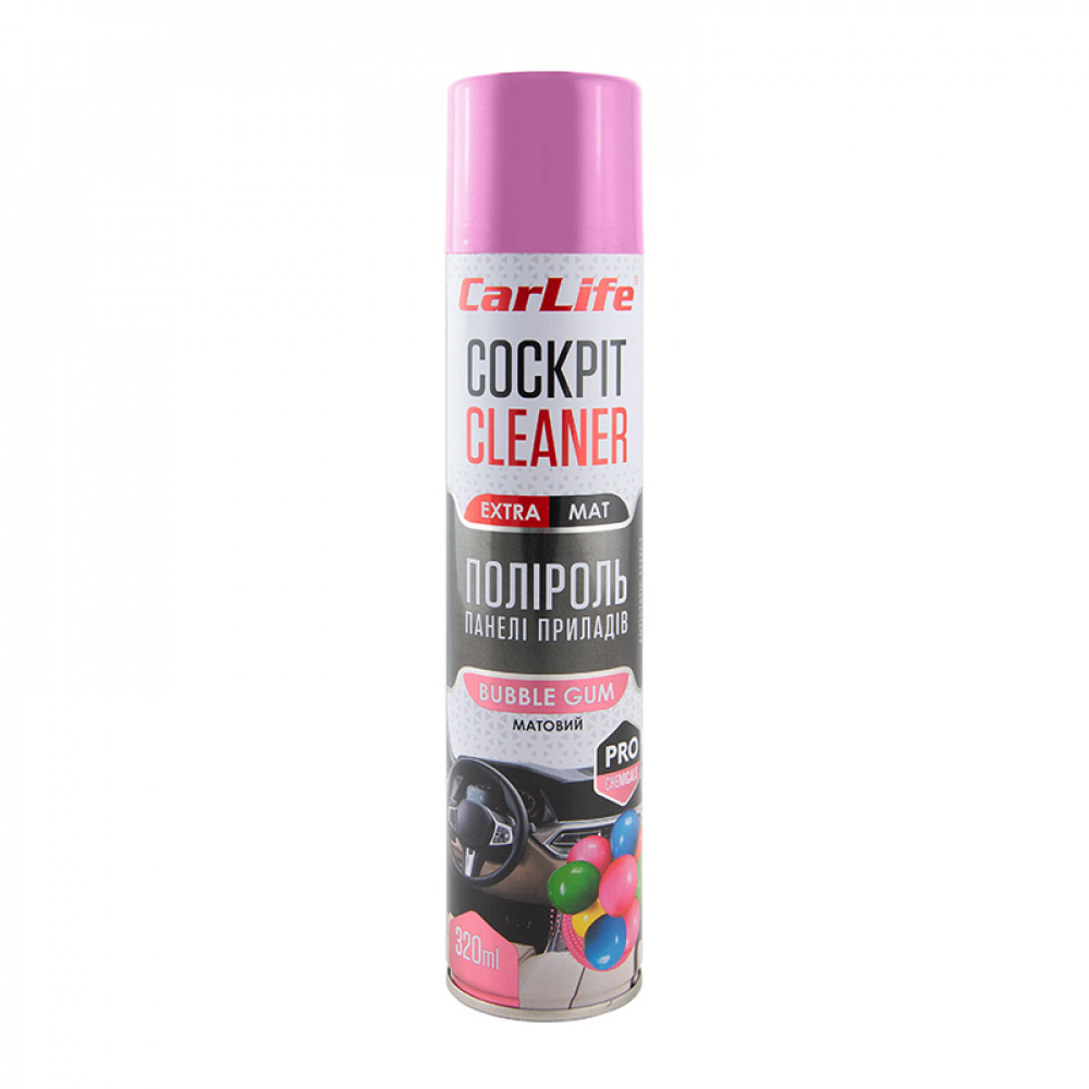 CARLIFE Поліроль панелі приладів Бабл гам. Cockpit Cleaner EXTRA MAT 320ml (24шт/ящ)	