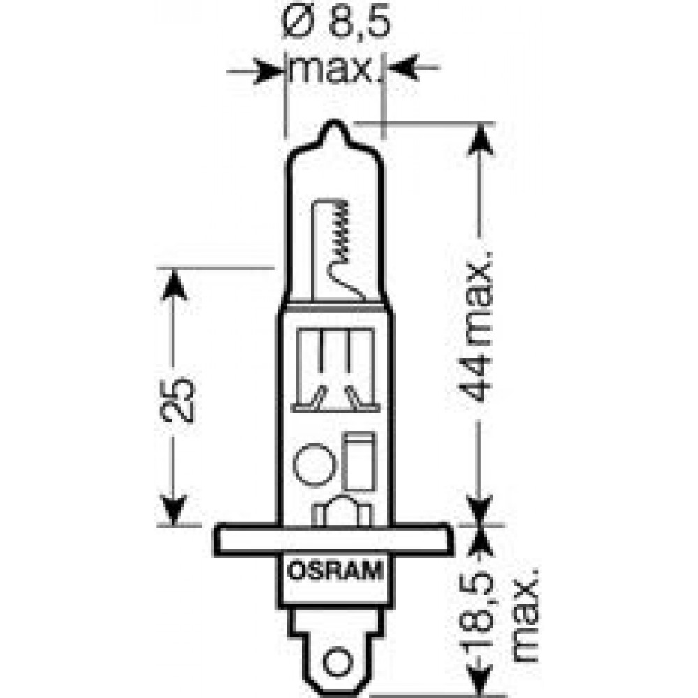 64150ULT-FS OSRAM ЛАМПА H1 55W 12VP14,5S10XFS 1DK ULTRALIFE