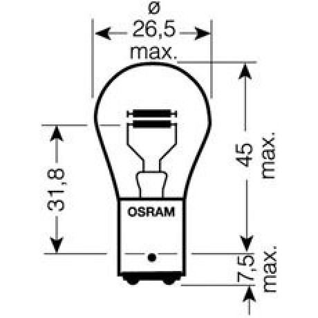 7537-UNV OSRAM ЛАМПА P21/5W 24V 21W BAY15d FS STANDARD