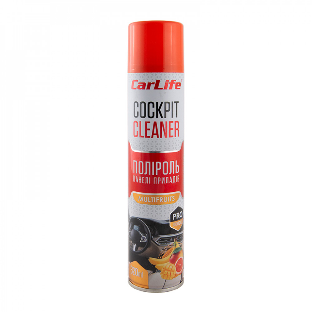 CARLIFE Поліроль панелі приладів Мультифрукт. Cockpit Cleaner 320ml (24шт/ящ)