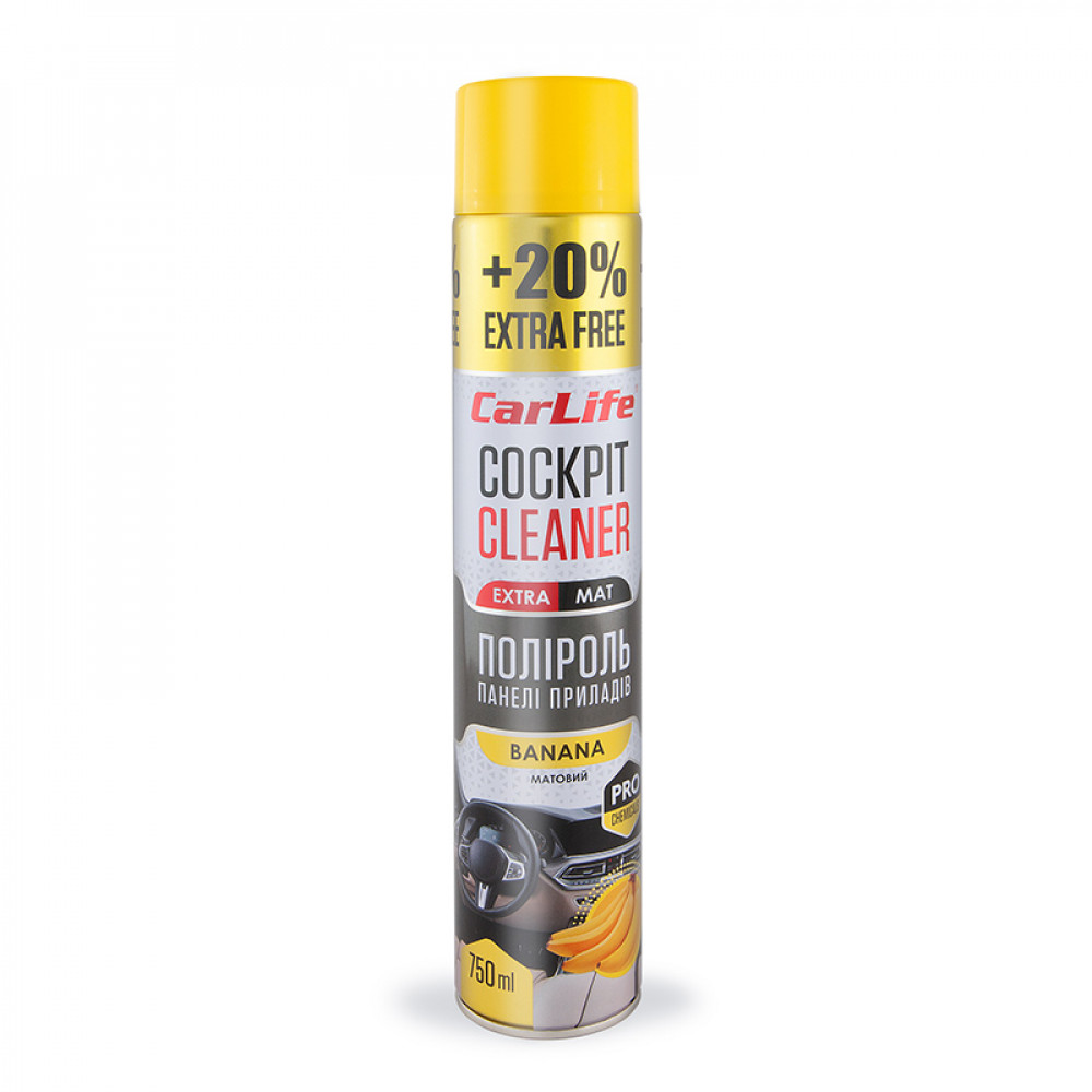 CARLIFE Поліроль панелі приладів Банан. Cockpit Cleaner EXTRA MAT 750ml (24шт/ящ)