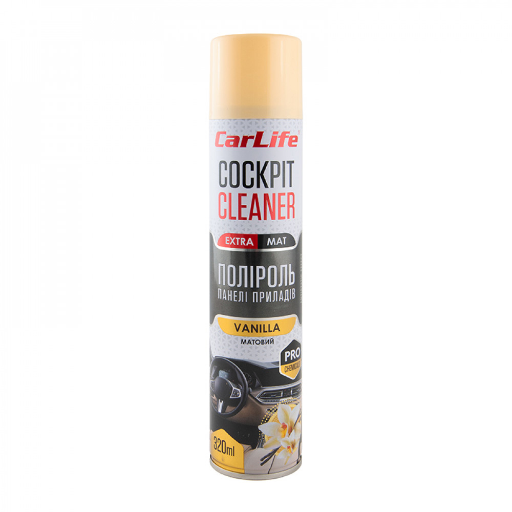 CARLIFE Поліроль панелі приладів CarLife Ваніль. Cockpit Cleaner EXTRA MAT 320ml (24шт/ящ)
