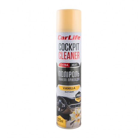 CARLIFE Поліроль панелі приладів CarLife Ваніль. Cockpit Cleaner EXTRA MAT 320ml (24шт/ящ)