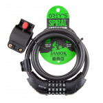 GREY'S  Замок спіральний кодовий з кріпленням 12*1000мм, кріпл. в компл., можл. зміни коду  