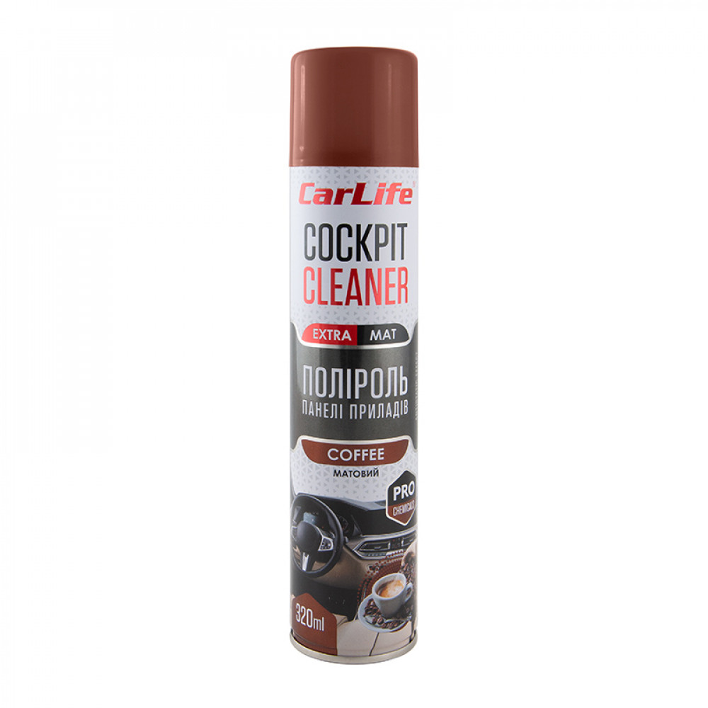 CARLIFE Поліроль панелі приладів CarLife Кава. Cockpit Cleaner EXTRA MAT 320ml (24шт/ящ)