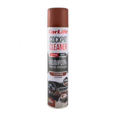 CARLIFE Поліроль панелі приладів CarLife Кава. Cockpit Cleaner EXTRA MAT 320ml (24шт/ящ)