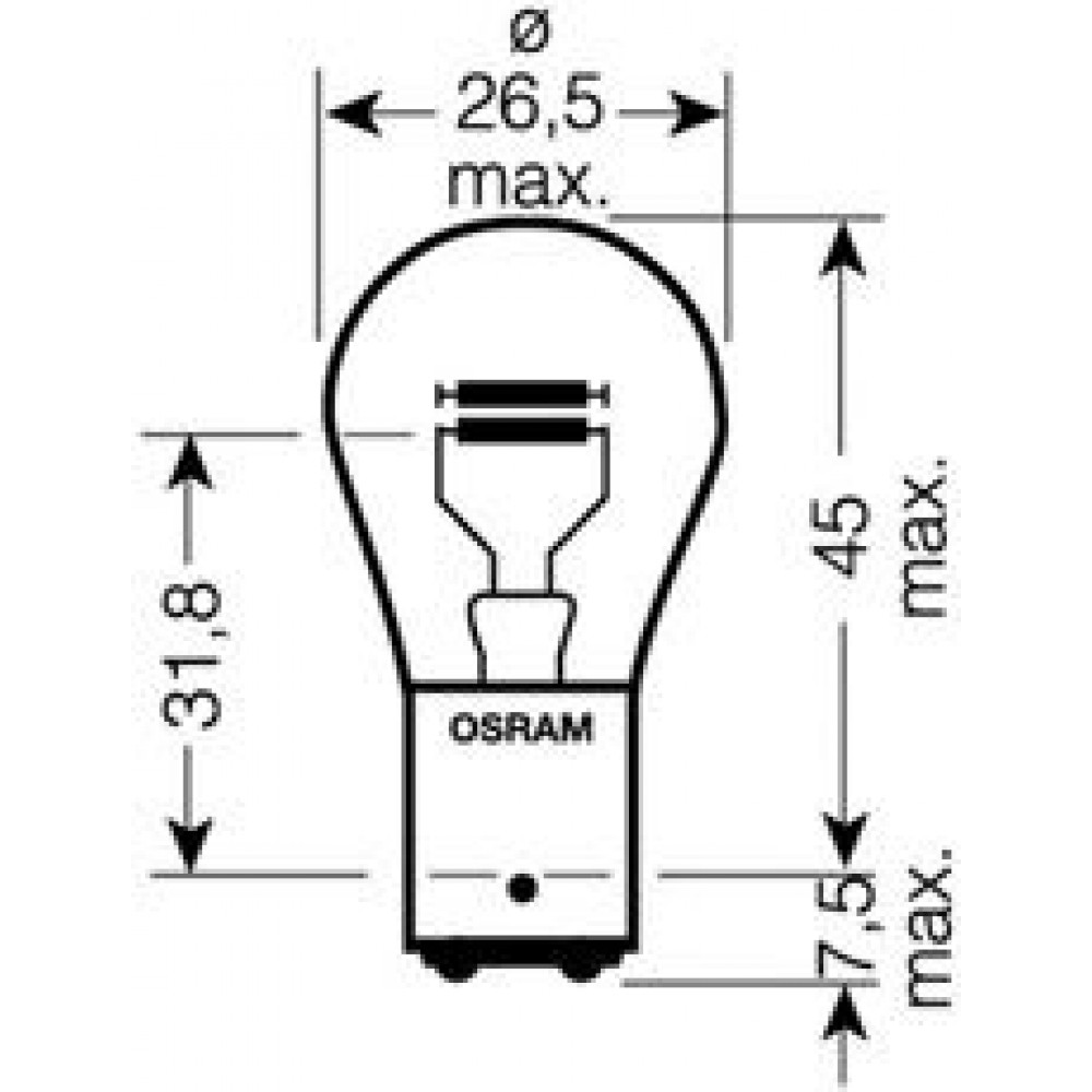 7528ULT-02B OSRAM ЛАМПА 21/5W12VBAY15D10XBLI2LF ULTRALIFE