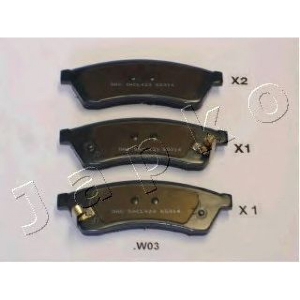 51W03 JAPKO Колодки гальмівні дискові задні