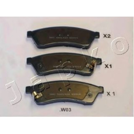 51W03 JAPKO Колодки гальмівні дискові задні