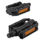 GREY'S Велосипедні педалі  із рефлектором із поліпропілену, чорні, 1 пара 