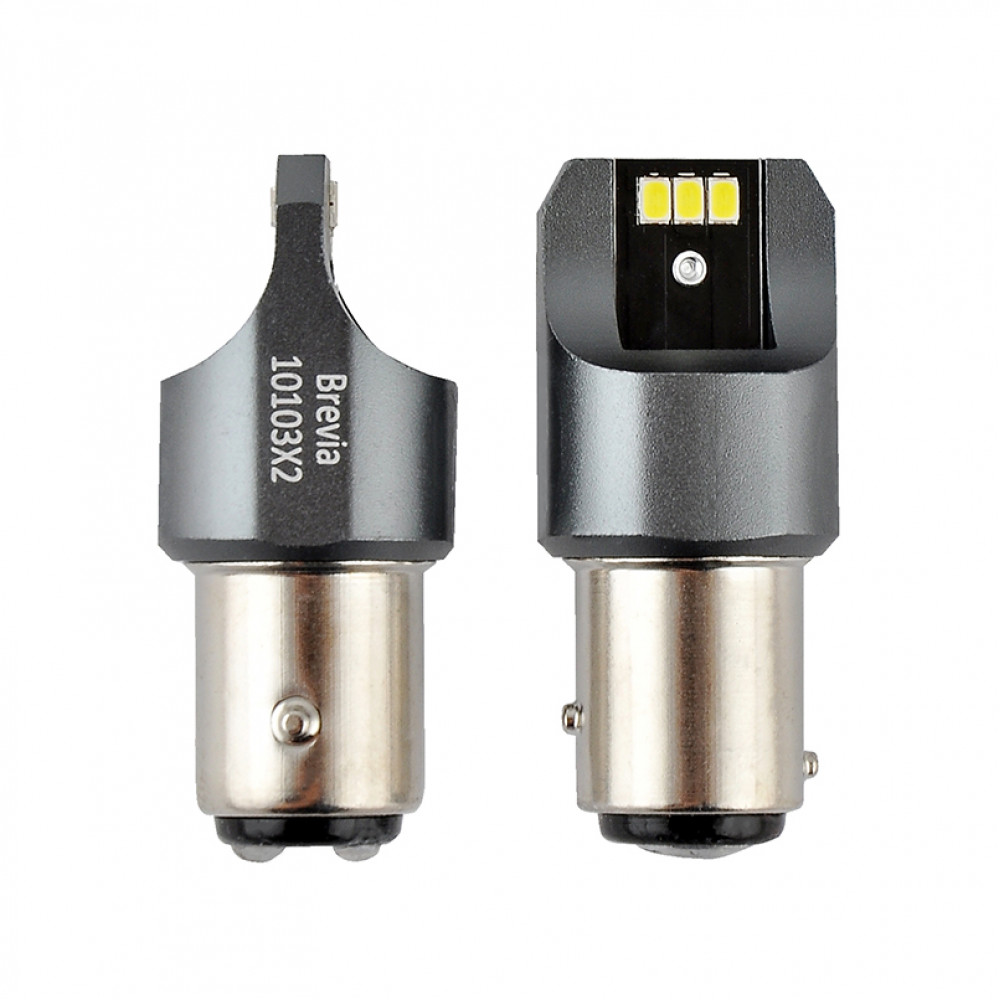 BREVIA Лампа світлодіодна Brevia Power P21/5W 330Lm 6x3020SMD 12/24V CANbus, 2шт. (20/200)