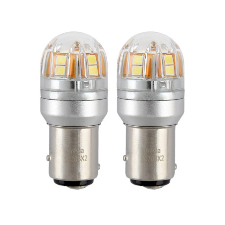BREVIA Лампа світлодіодна Brevia S-Power P21/5W 330Lm 15x2835SMD 12/24V CANbus, 2шт. (20/200)