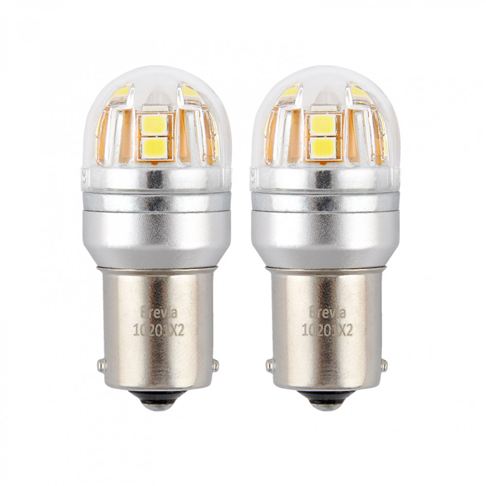 BREVIA Лампа світлодіодна Brevia S-Power P21W 330Lm 15x2835SMD 12/24V CANbus, 2шт. (20/200)