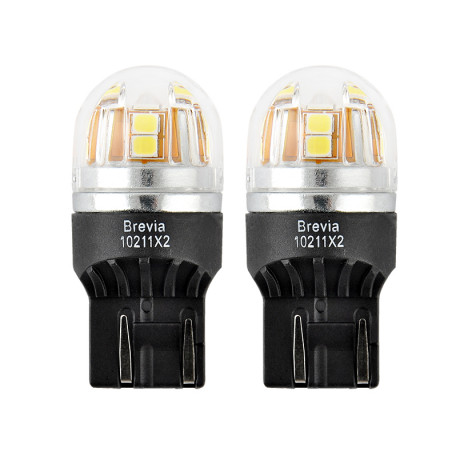 BREVIA Лампа світлодіодна Brevia S-Power W21/5W 330Lm 15x2835SMD 12/24V CANbus, 2шт. (20/200)