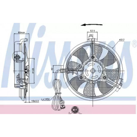 Вентилятор радиатора AUDI; FORD; SEAT; VW (пр-во Nissens)