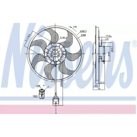 Вентилятор радиатора OPEL  ASTRA H (04-) (пр-во Nissens)