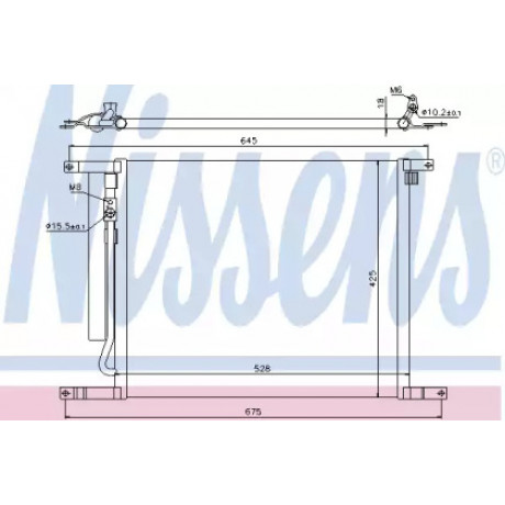 Радиатор кондиционера CHEVROLET  AVEO (T250, T255) (05-) M/A (пр-во Nissens)