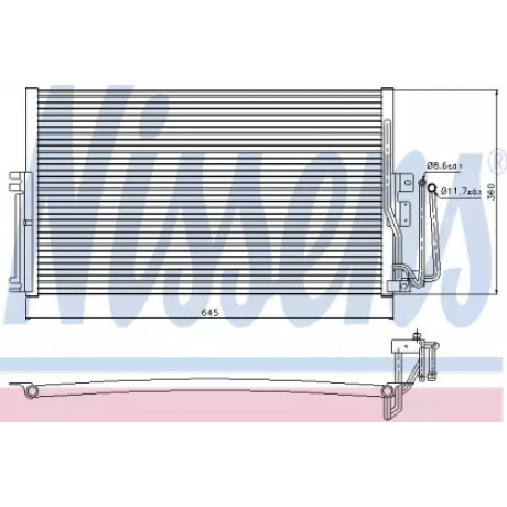 Радиатор кондиционера OPEL VECTRA B (95-) 1.6 (+)  (пр-во Nissens)