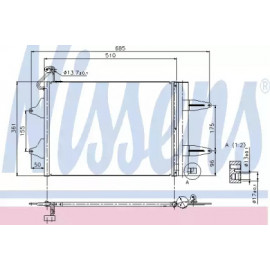 Конденсер кондіционера SEAT, SKODA, VW   (вир-во Nissens)