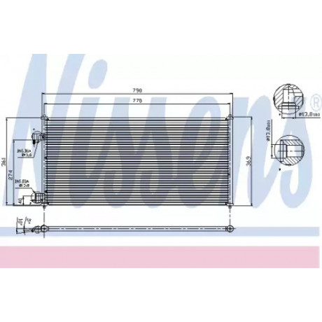 Радиатор кондиционера FORD Transit Connect (P65, P70, P80) (пр-во Nissens)