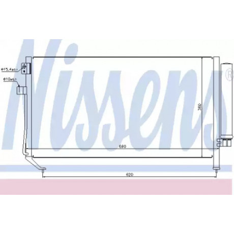 Радиатор кондиционера SUBARU FORESTER (SG) (02-) (пр-во Nissens)