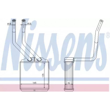 Радиатор отопителя FORD TRANSIT (TT9) (06-) (пр-во Nissens)