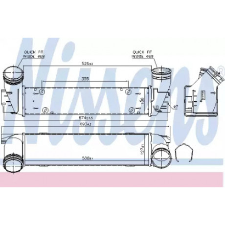 Интеркулер BMW  X1 E84 (09-) (пр-во Nissens)