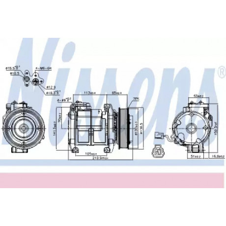 компрессор кондиционера HONDA ACCORD 2.0-2.4i  04- (Nissens)