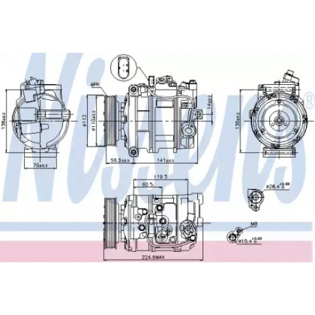 компресор кондиціонера VW-TOUAREG  02- (Nissens)