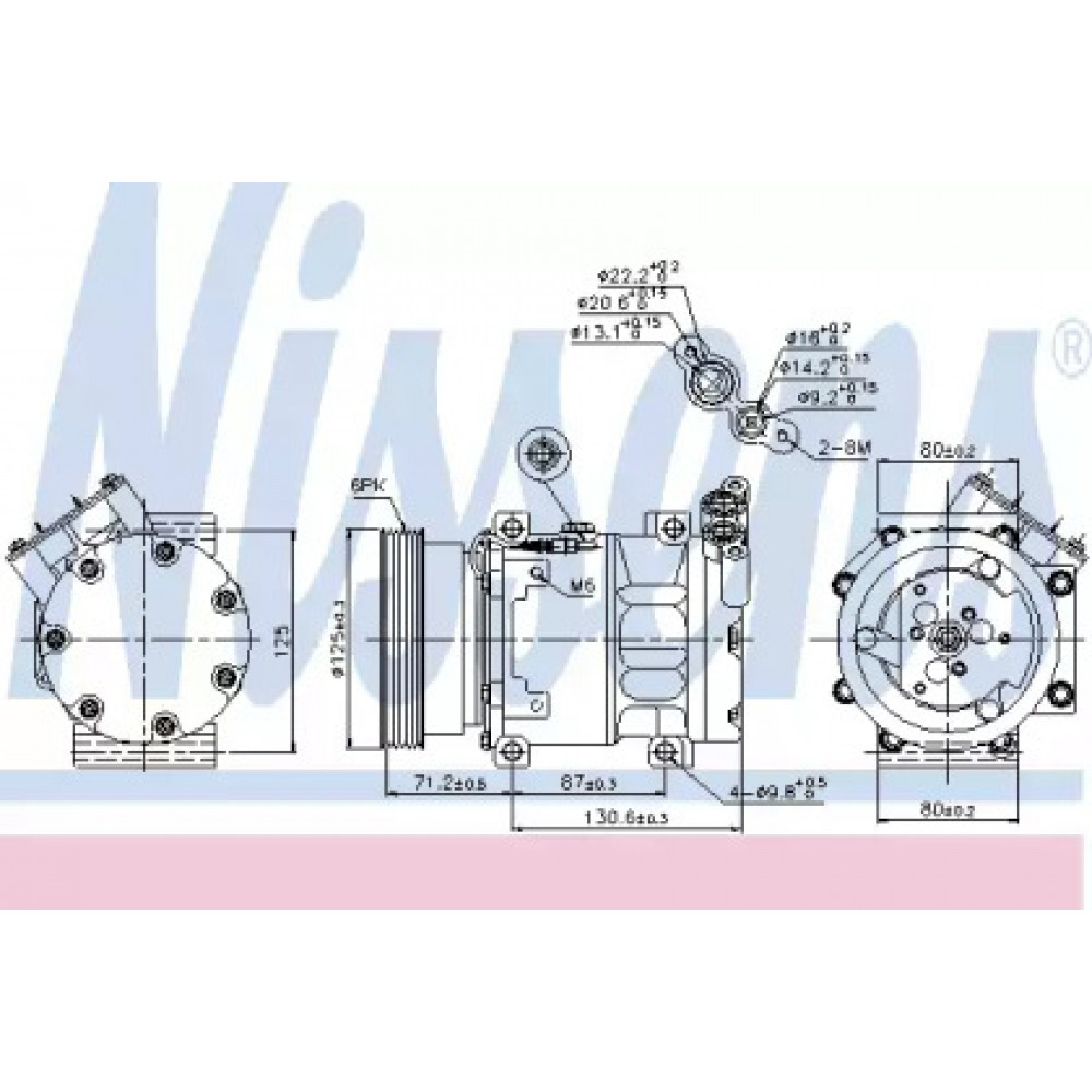 Компрессор кондиционера RENAULT Duster, Logan, Sandero (пр-во Nissens)