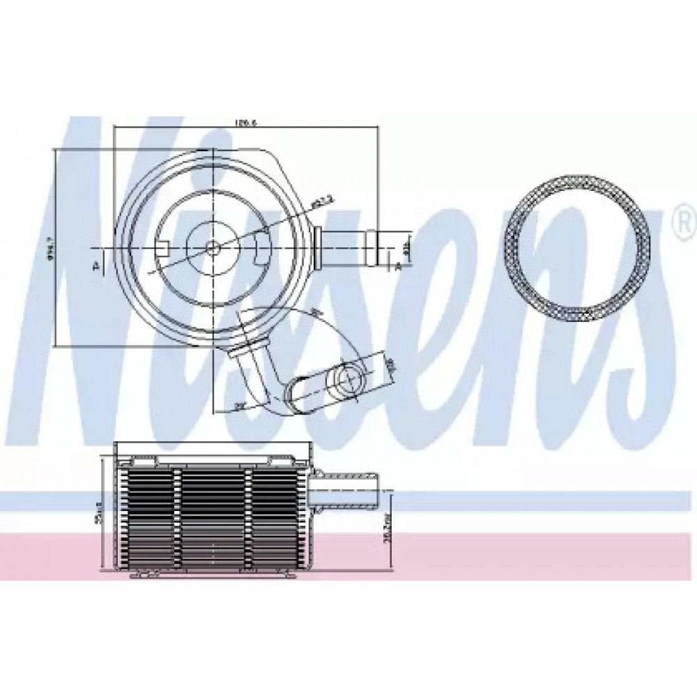 Радиатор масляный DACIA LOGAN I (04-) 1.5 dCi(пр-во Nissens)