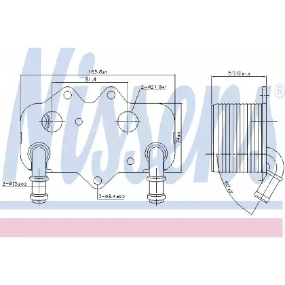 Радиатор масляный OPEL ASTRA G/VECTRA B (95-) 2.0 TD (пр-во Nissens)